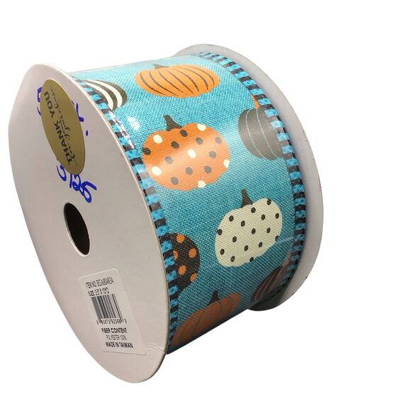 Fall Ribbon Lot 6 Rolls Wired Edge Pumpkins Plaid Gnomes Animal Print Autumn - Picture 6 of 12